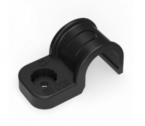 Крепеж-скоба пластиковая односторонняя для прямого монтажа атмосферостойкая черная в п/э d20 мм (50шт/600шт уп/кор) Промрукав